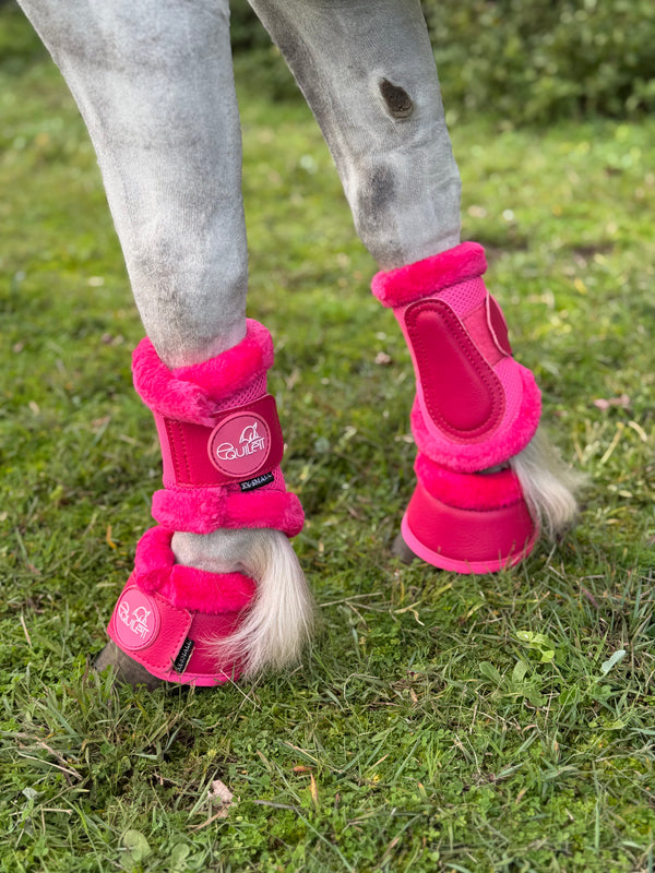 Shetland Airflow Hot Pink Brushing Boots with Faux Fur