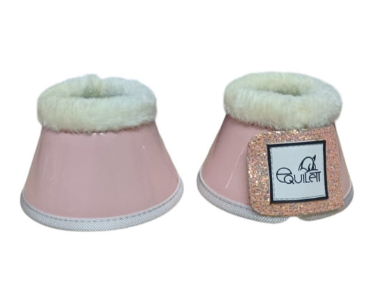 Baby Pink Patent Bell Boots with Pink Glitter