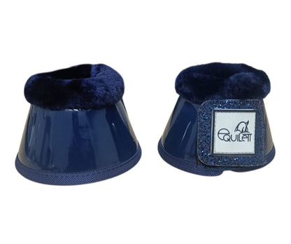 Navy Patent Bell Boots with Navy Glitter