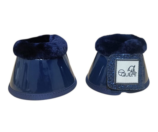 Navy Patent Bell Boots with Navy Glitter