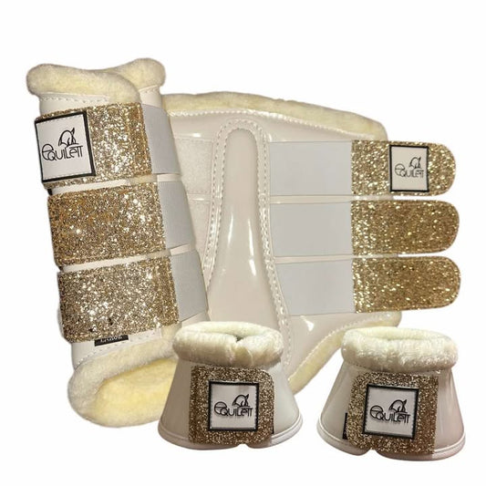White Patent Tendon & Bell Boot Set with Glitter