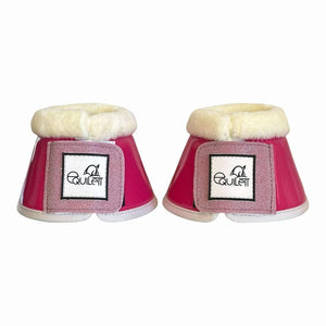 Hot Pink Patent Bell Boots with Pink Glitter