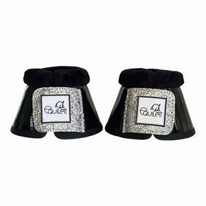 Black Patent Bell Boot with Silver Glitter