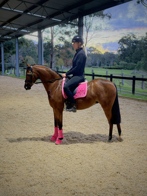 Hot Pink Merino Sheepskin Saddle Pad