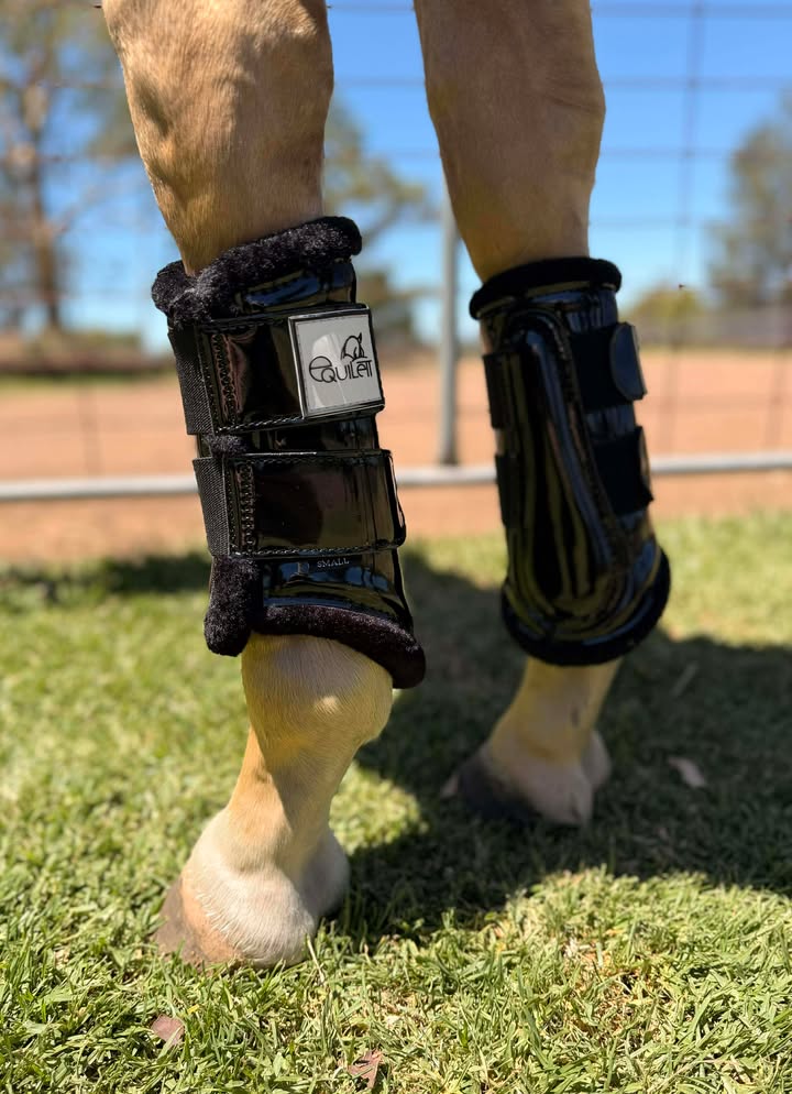 Black Patent Brushing Boots