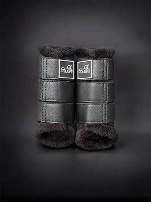 Airflow Black Mesh Brushing Boots with Faux Fur