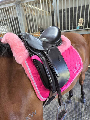 Hot Pink Merino Sheepskin Saddle Pad