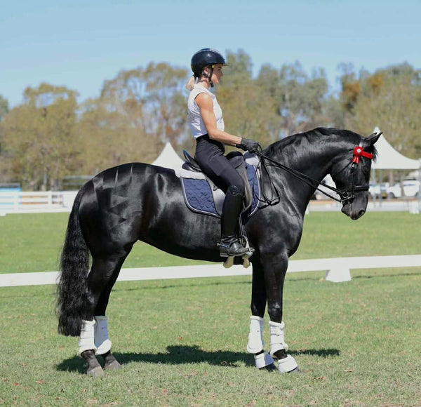 Navy Merino Sheepskin Saddle Pad