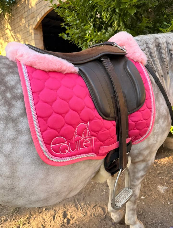 Hot Pink Merino Sheepskin Saddle Pad