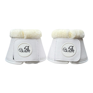 White Milled Leather Bell Boots