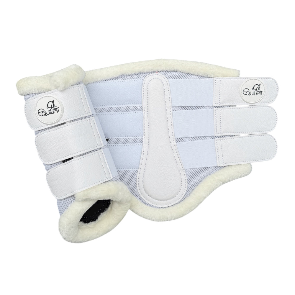 Airflow White Mesh Brushing Boots with Faux Fur