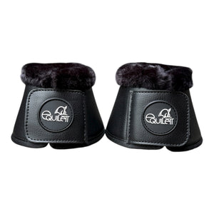 Black Milled Leather Bell Boots