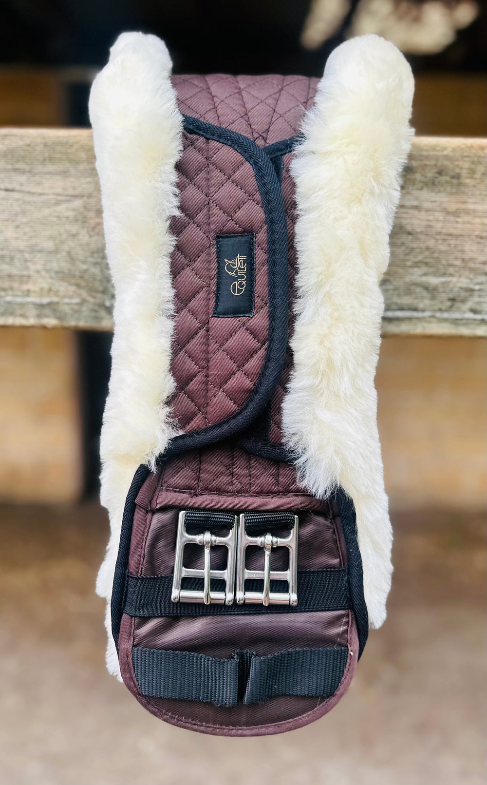 Brown Girth with Removable Natural Sheepskin