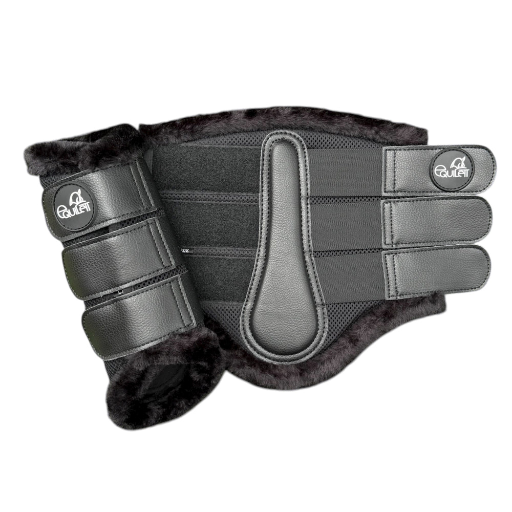 Airflow Black Mesh Brushing Boots with Faux Fur