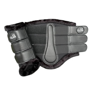 Airflow Black Mesh Brushing Boots with Faux Fur