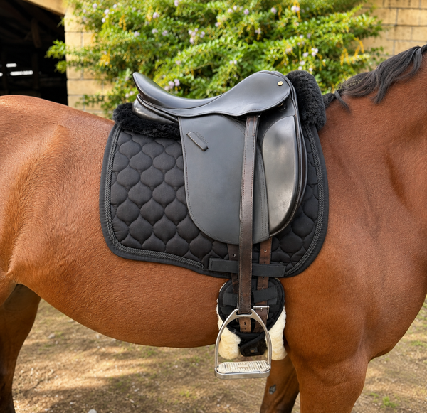Black Merino Sheepskin Saddle Pad