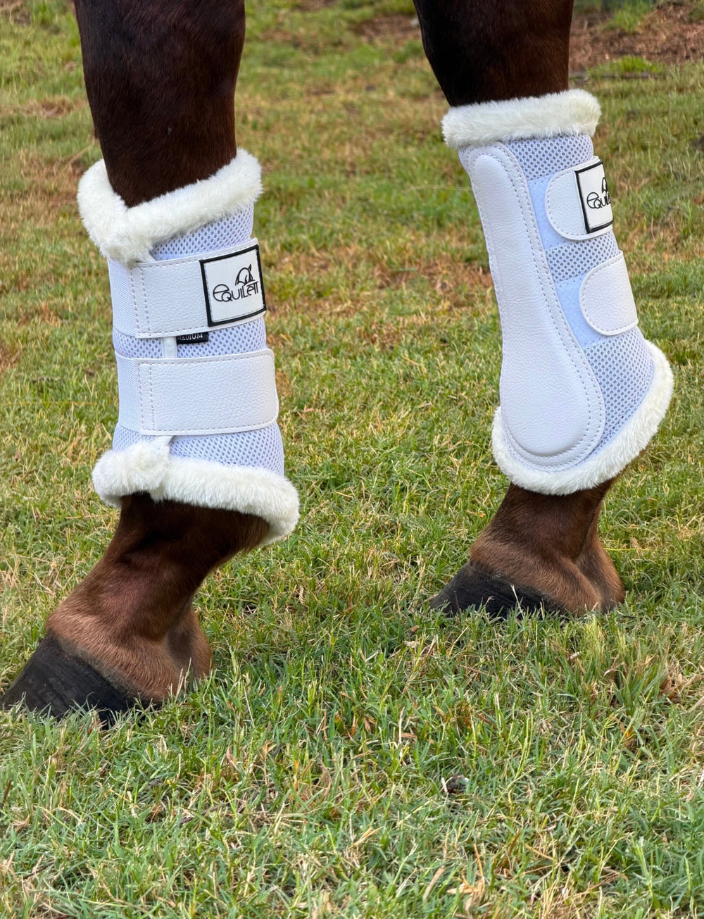 Airflow White Mesh Brushing Boots with Faux Fur