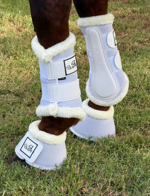 Airflow White Mesh Faux Fur Brushing Boot Set