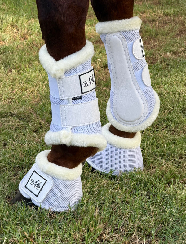 Airflow White Mesh Faux Fur Brushing Boot Set
