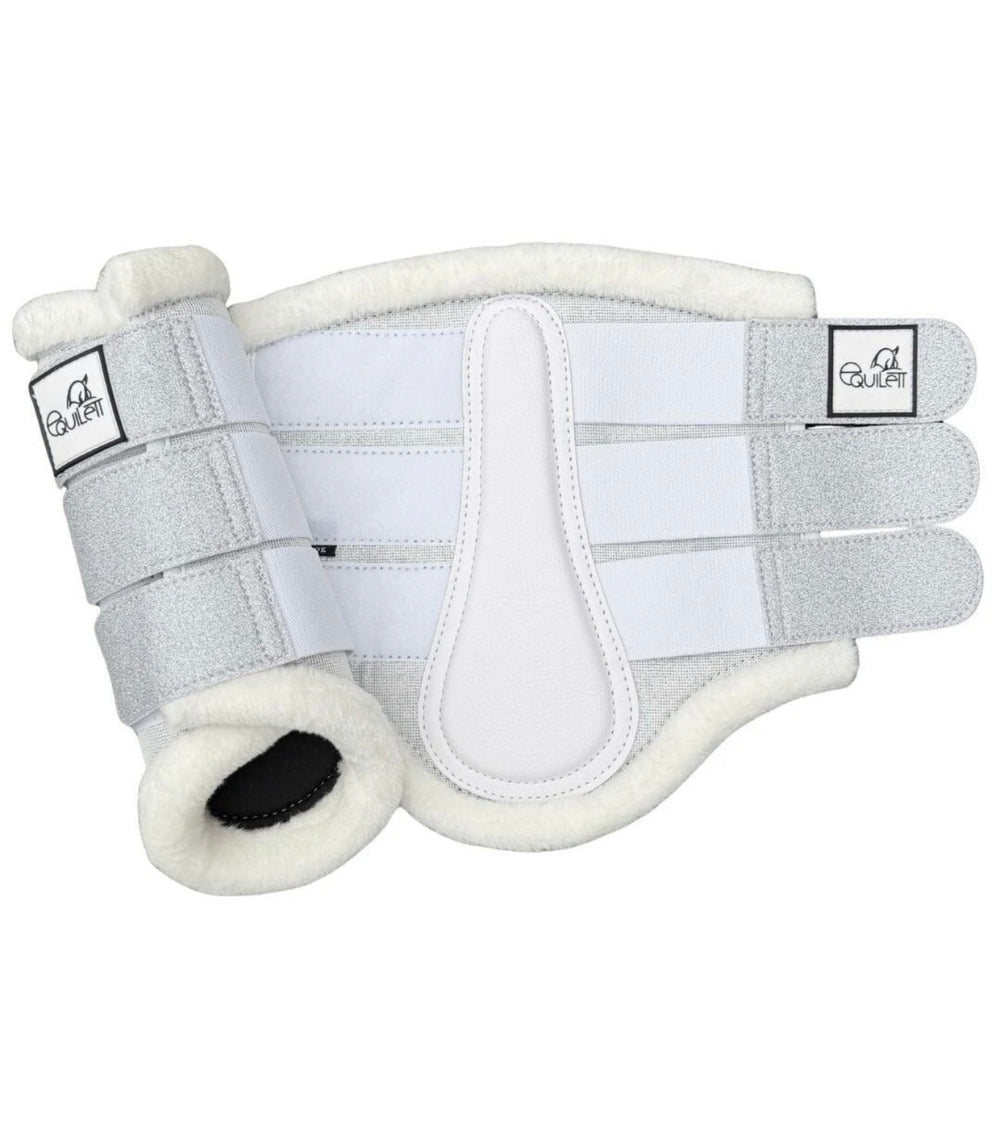 Airflow White Glitter Mesh Brushing Boots with Faux Fur