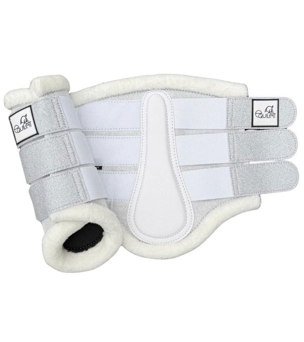 Airflow White Glitter Mesh Brushing Boots with Faux Fur