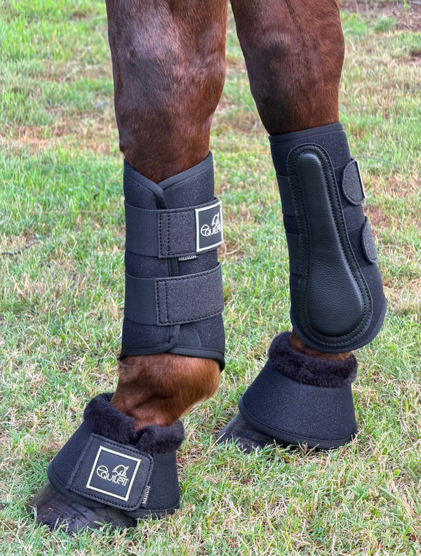 Airflow Black Glitter Mesh Brushing Boots