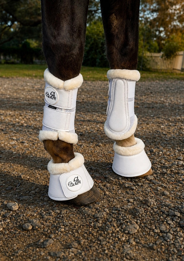 White Milled Leather Bell Boots