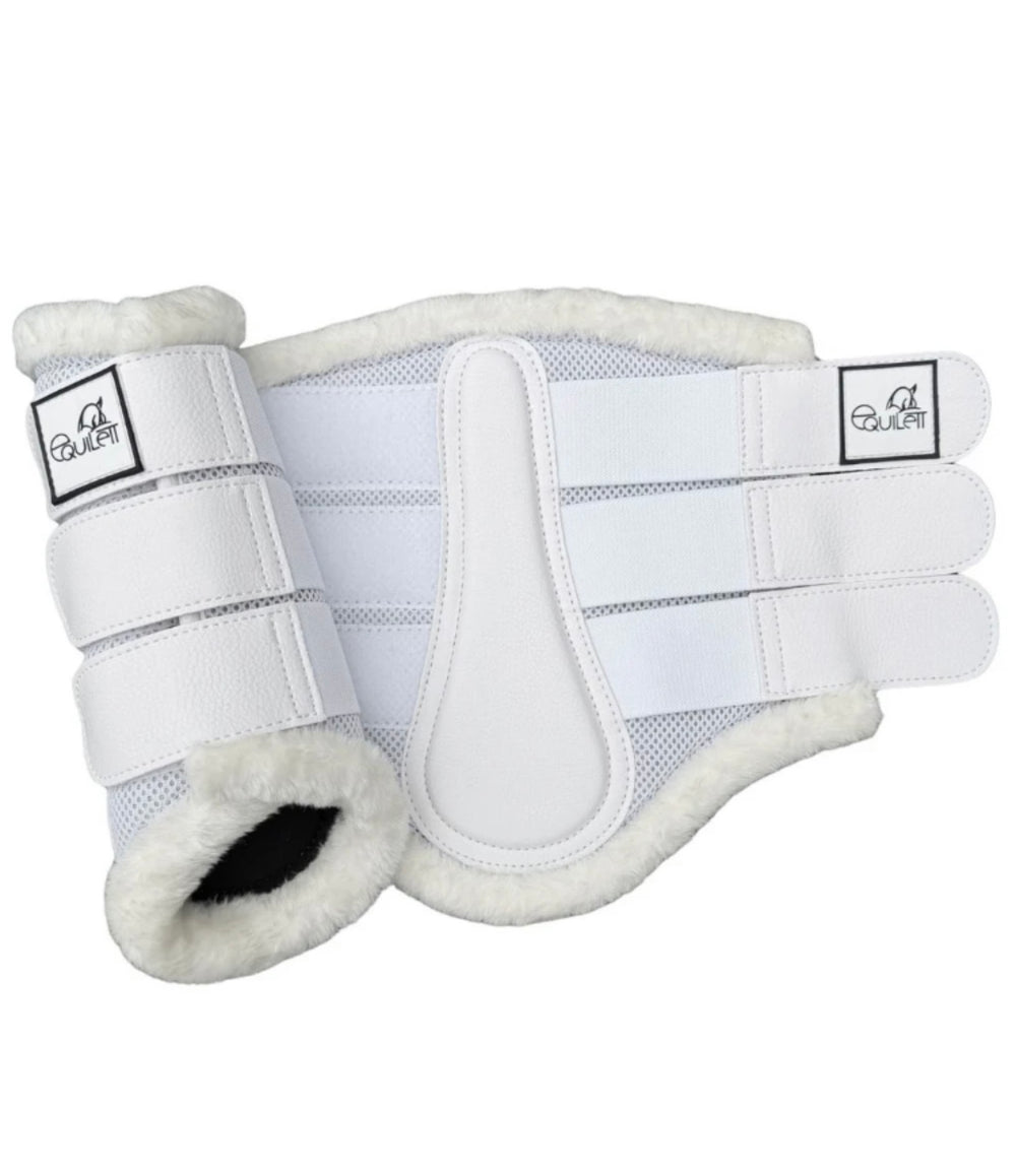 Airflow White Mesh Brushing Boots with Faux Fur