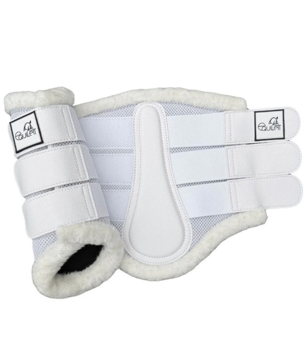 Airflow White Mesh Brushing Boots with Faux Fur