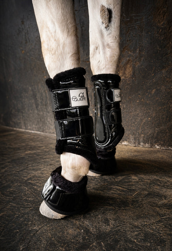 Black Patent Brushing Boots