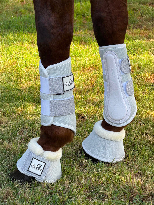 Airflow White Glitter Mesh Brushing Boots