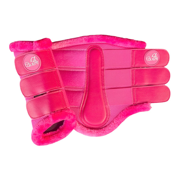 Airflow Hot Pink Mesh Brushing Boots with Faux Fur