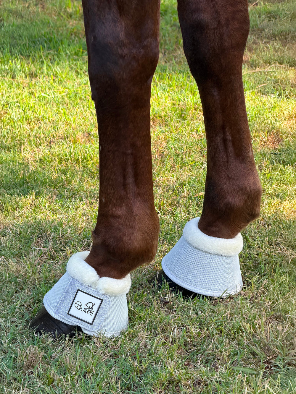 White Glitter Mesh Bell Boots