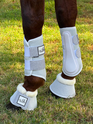 Airflow White Glitter Mesh Brushing Boot Set