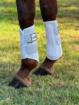 Airflow White Glitter Mesh Brushing Boots