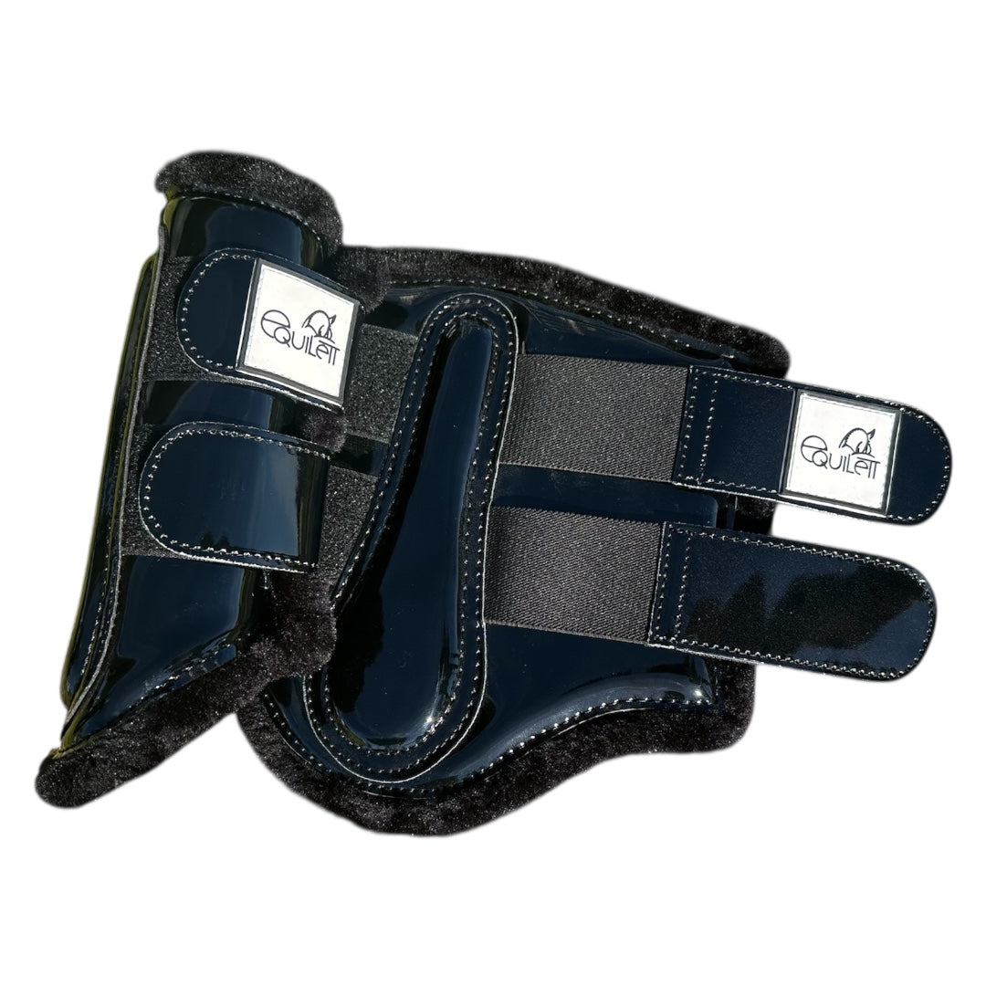 Black Patent Tendon Boots