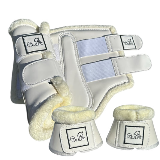 White Patent Tendon & Bell Boot Set