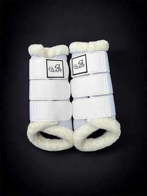 Airflow White Mesh Brushing Boots with Faux Fur