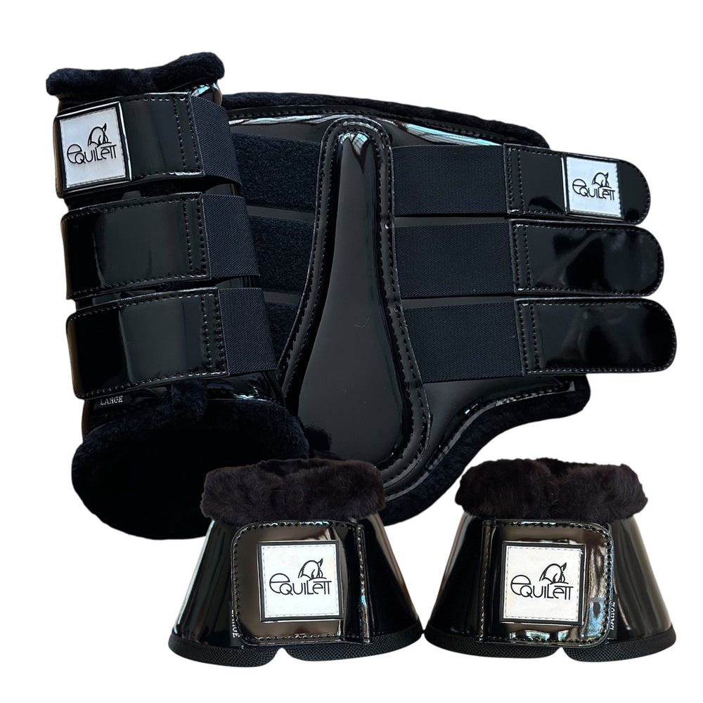 Black Patent Brushing Boot & Bell Boot Set
