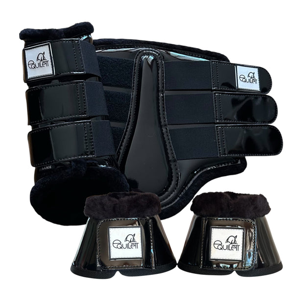 Black Patent Brushing Boot & Bell Boot Set