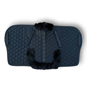 Black Merino Sheepskin Saddle Pad