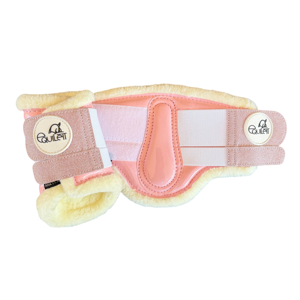 Baby Pink Patent Brushing Boots with Glitter (Shetland)