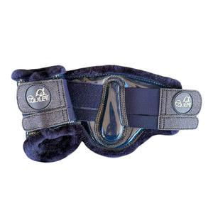Navy Patent Brushing Boots with Glitter (Shetland)
