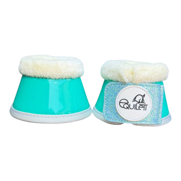 Aqua Blue Patent Bell Boots with Glitter (Shetland)