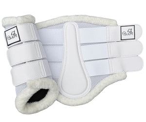 Airflow White Mesh Brushing Boots with Faux Fur