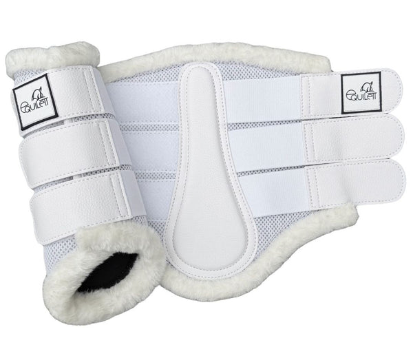 Airflow White Mesh Brushing Boots with Faux Fur