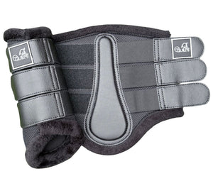 Airflow Black Mesh Brushing Boots with Faux Fur