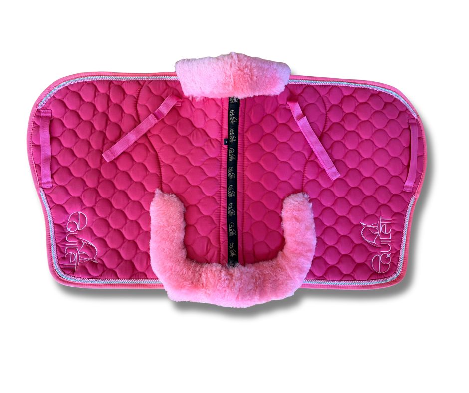 Hot Pink Sheepskin Saddle Pad