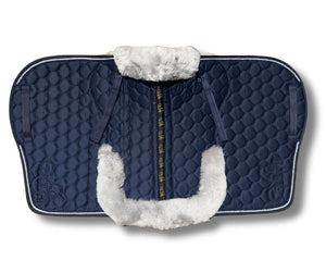 Navy Merino Sheepskin Saddle Pad