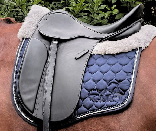Navy Merino Sheepskin Saddle Pad